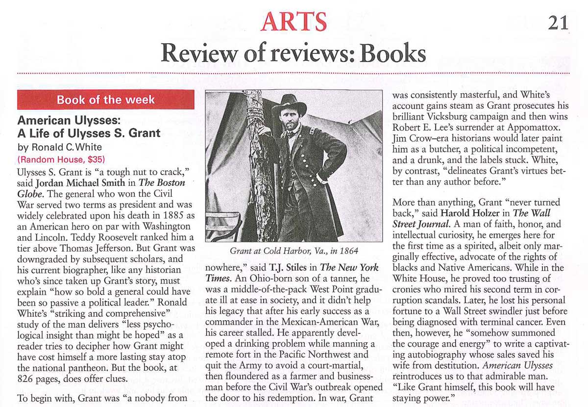 American Ulysses Featured In The Week Ronald C. White
